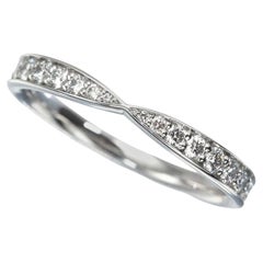 TIFFANY & Co. Harmony Platinum Diamond 1.8mm Band Ring 5.5