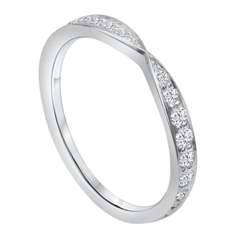 TIFFANY 
Co. Harmony Platinum Diamond 1.8mm Band Ring 6 For Sale