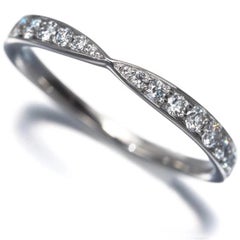 TIFFANY & Co. Harmony Platinum Diamond 1.8mm Band Ring 5.5