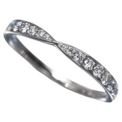 TIFFANY & Co. Harmony Platinum Diamond 1.8mm Band Ring 5.5