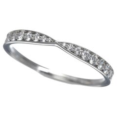 TIFFANY & Co. Harmony Platinum Diamond 1.8mm Band Ring 8