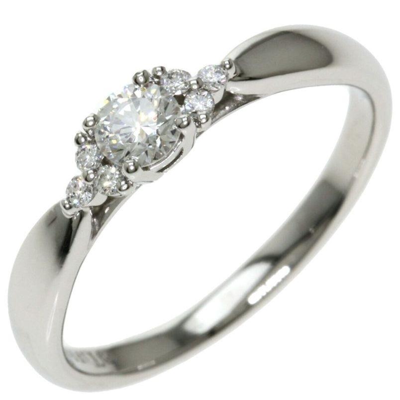 Round Cut TIFFANY & Co. Harmony Platinum Diamond Ring with Side Stones 5.5 For Sale