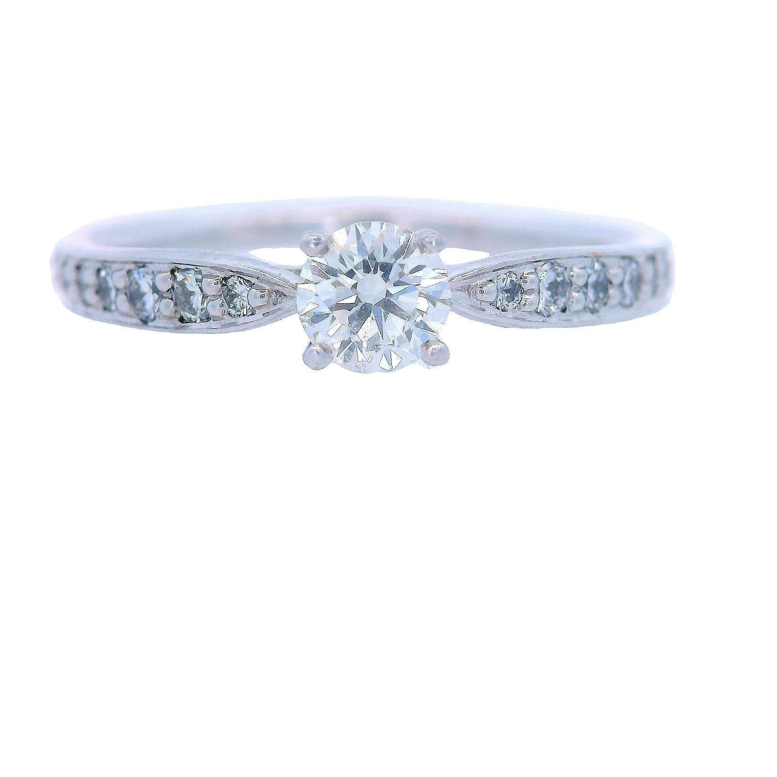 Taglio brillante Tiffany & Co. Harmony Platinum Engagement Ring with Diamonds in vendita