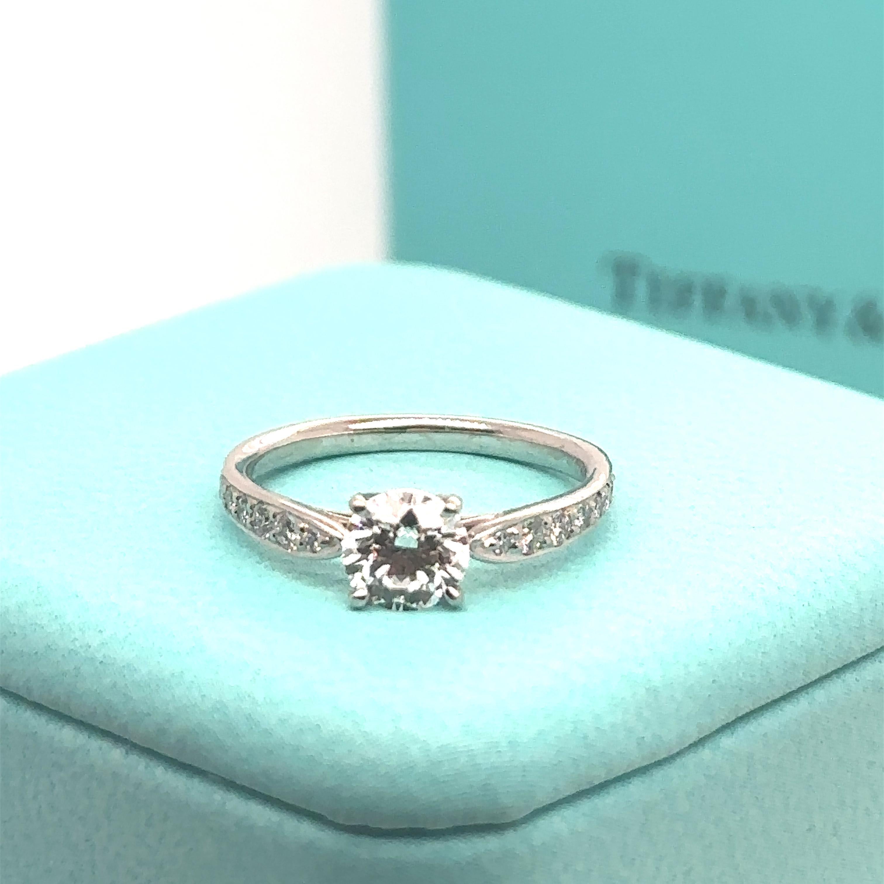 Round Cut Tiffany & Co Harmony Ring in Platinum 0.62ct For Sale