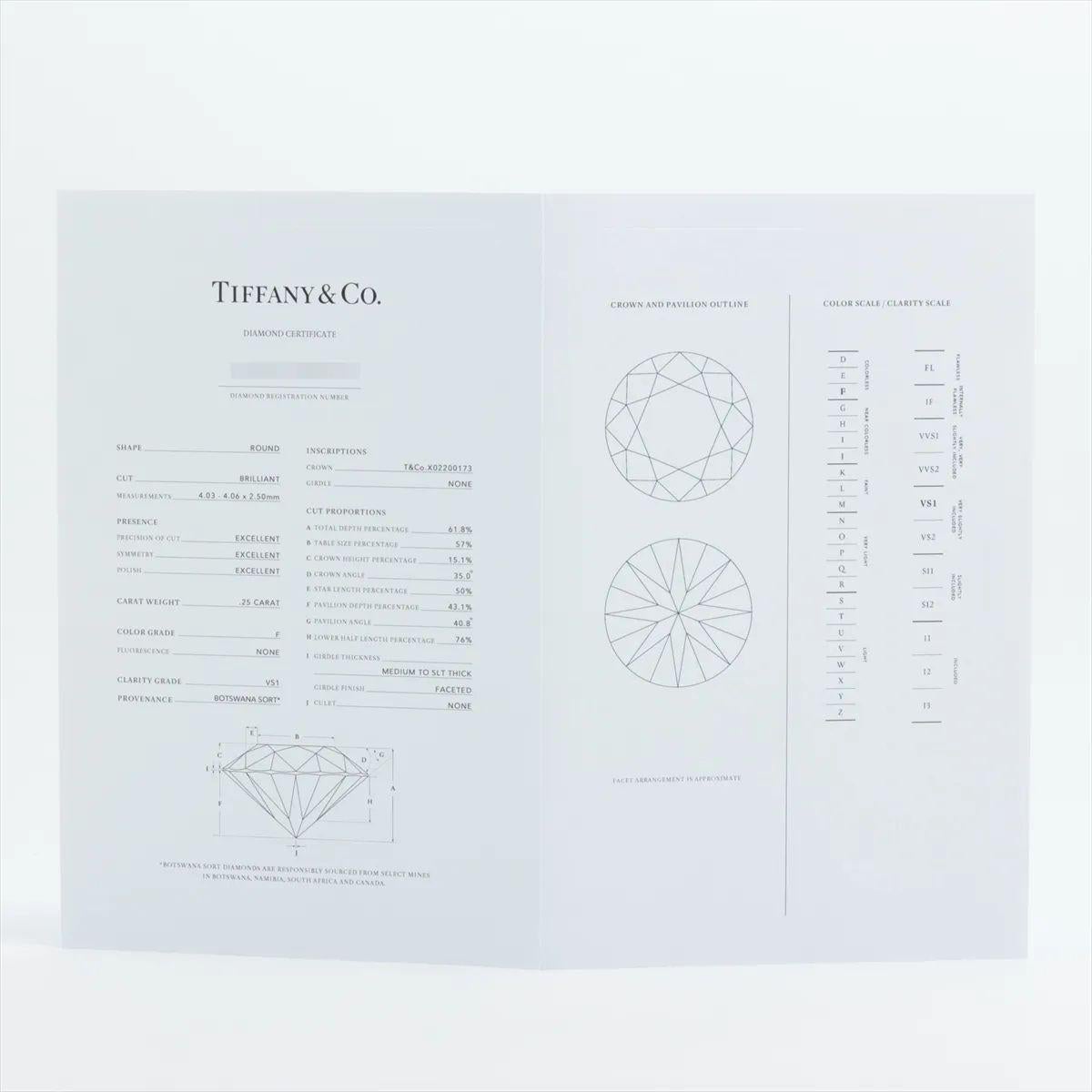 Tiffany & Co. Anello di fidanzamento Harmony a Brilliante Rotondo in Platino in vendita 3