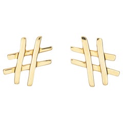 Tiffany & Co Hashtag-Ohrringe Paloma Picasso, 18 Karat Gelbgold, signiertes Schmuckstück