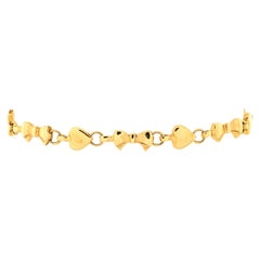 Tiffany & Co. Heart and Bow Link Bracelet 18K Yellow Gold