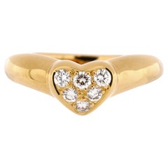 Tiffany 
Co. Heart Band Ring 18K Yellow Gold with Diamonds