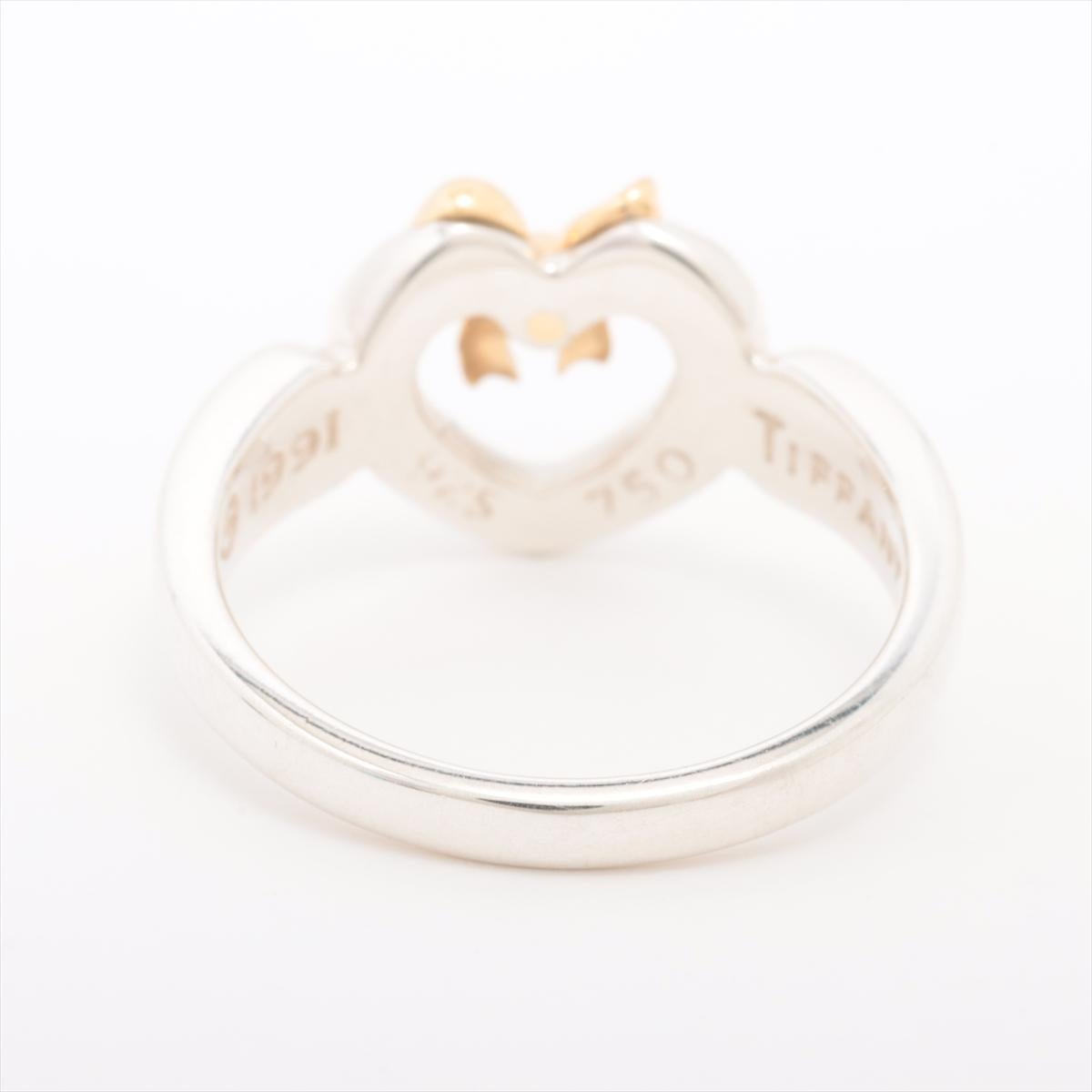 Tiffany & Co. Heart Bow Two-tone Ring In Good Condition For Sale In Humacao, PR