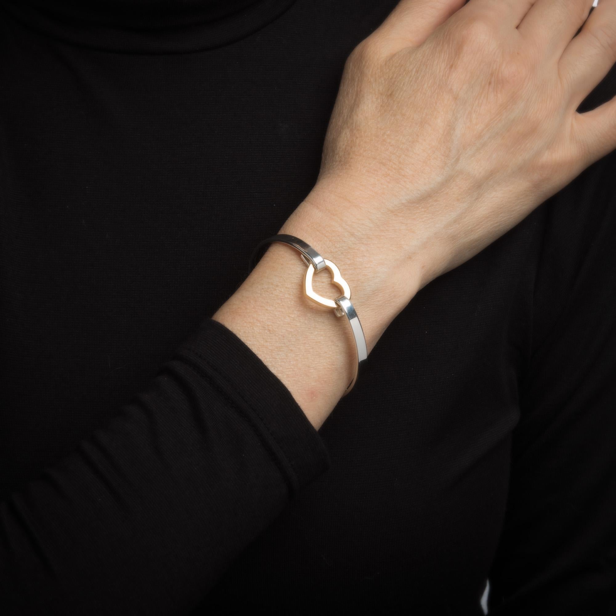 tiffany silver and gold heart bracelet