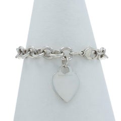 Tiffany & Co. Heart Bracelet Charm Bracelet 7 3/4" Ster 925 Engravable Starter
