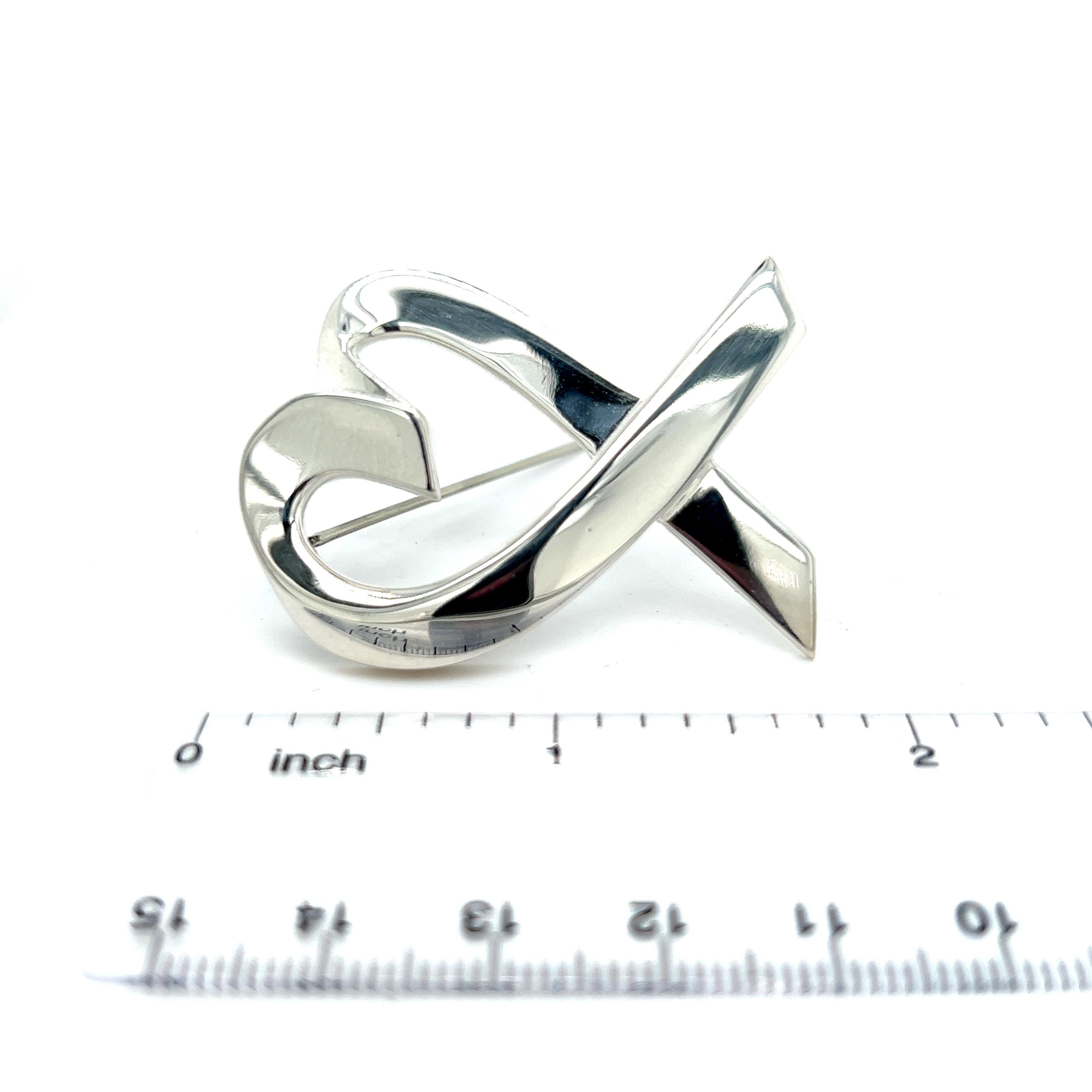Tiffany & Co Heart Brooch Pin Sterling Silver Estate For Sale 8
