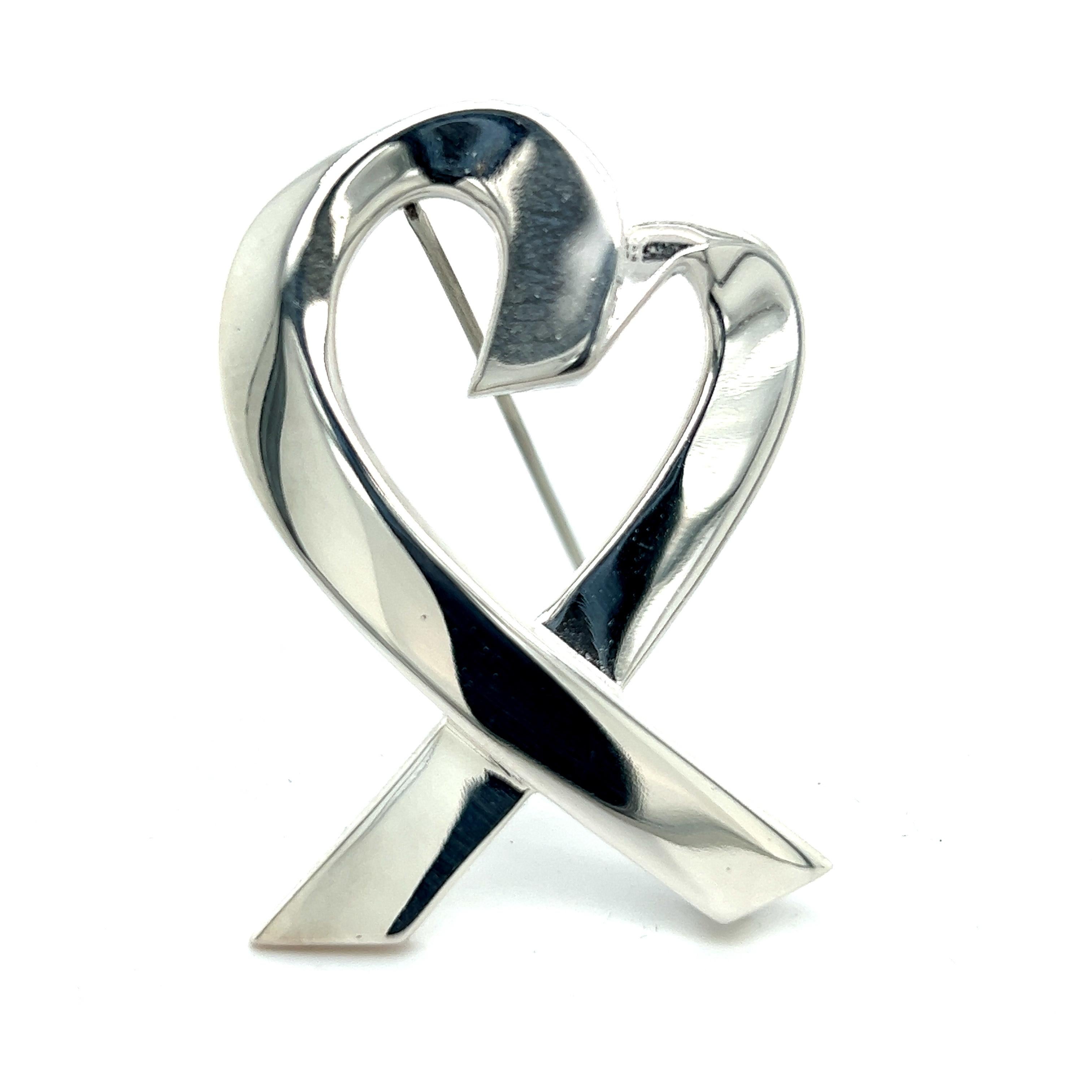 Tiffany & Co Herzbrosche/Anstecknadel aus Sterlingsilber mit Nachlass
