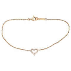 Tiffany & Co. Heart Chain Bracelet 18 Karat Rose Gold with Diamonds