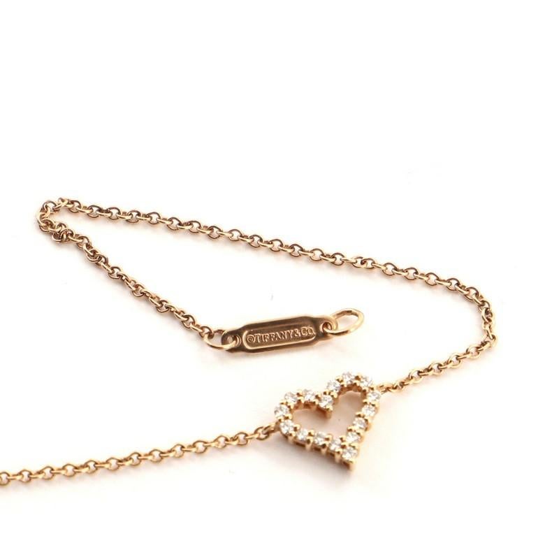 Tiffany & Co. Heart Chain Bracelet 18 Karat Rose Gold with Diamonds 1