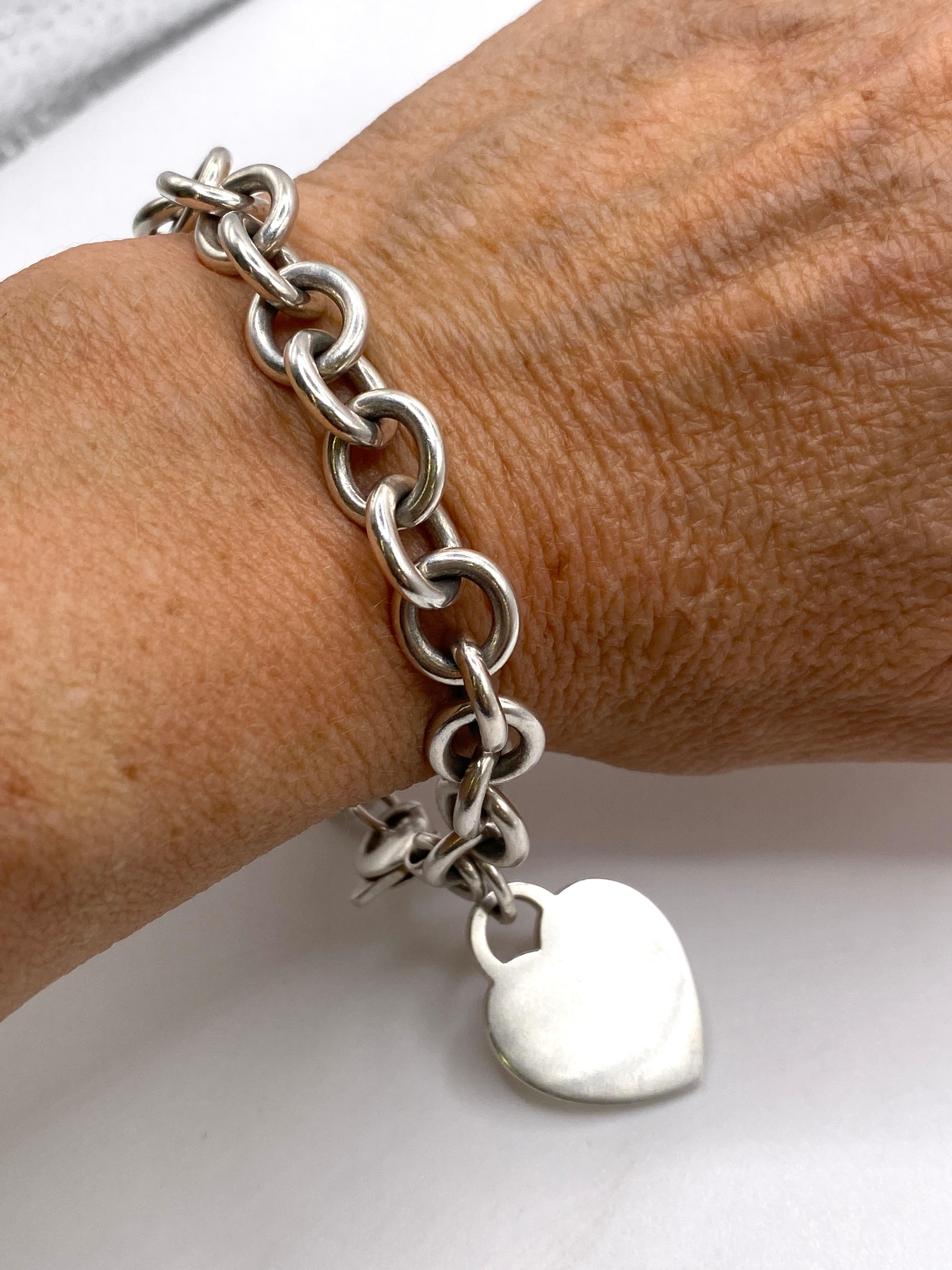 tiffany silver heart tag bracelet