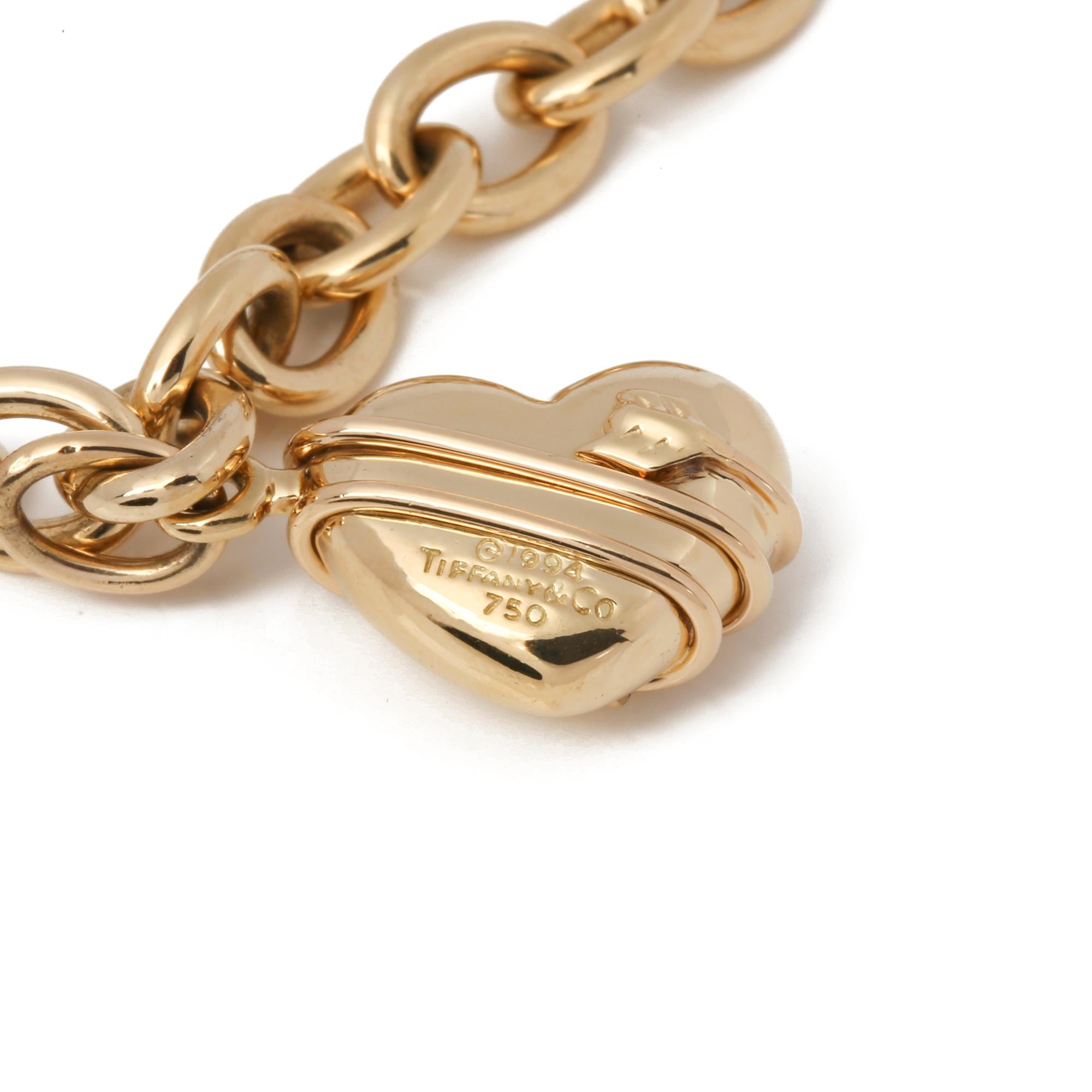 Tiffany & Co. Heart Charm Bracelet In Good Condition In Bishop's Stortford, Hertfordshire