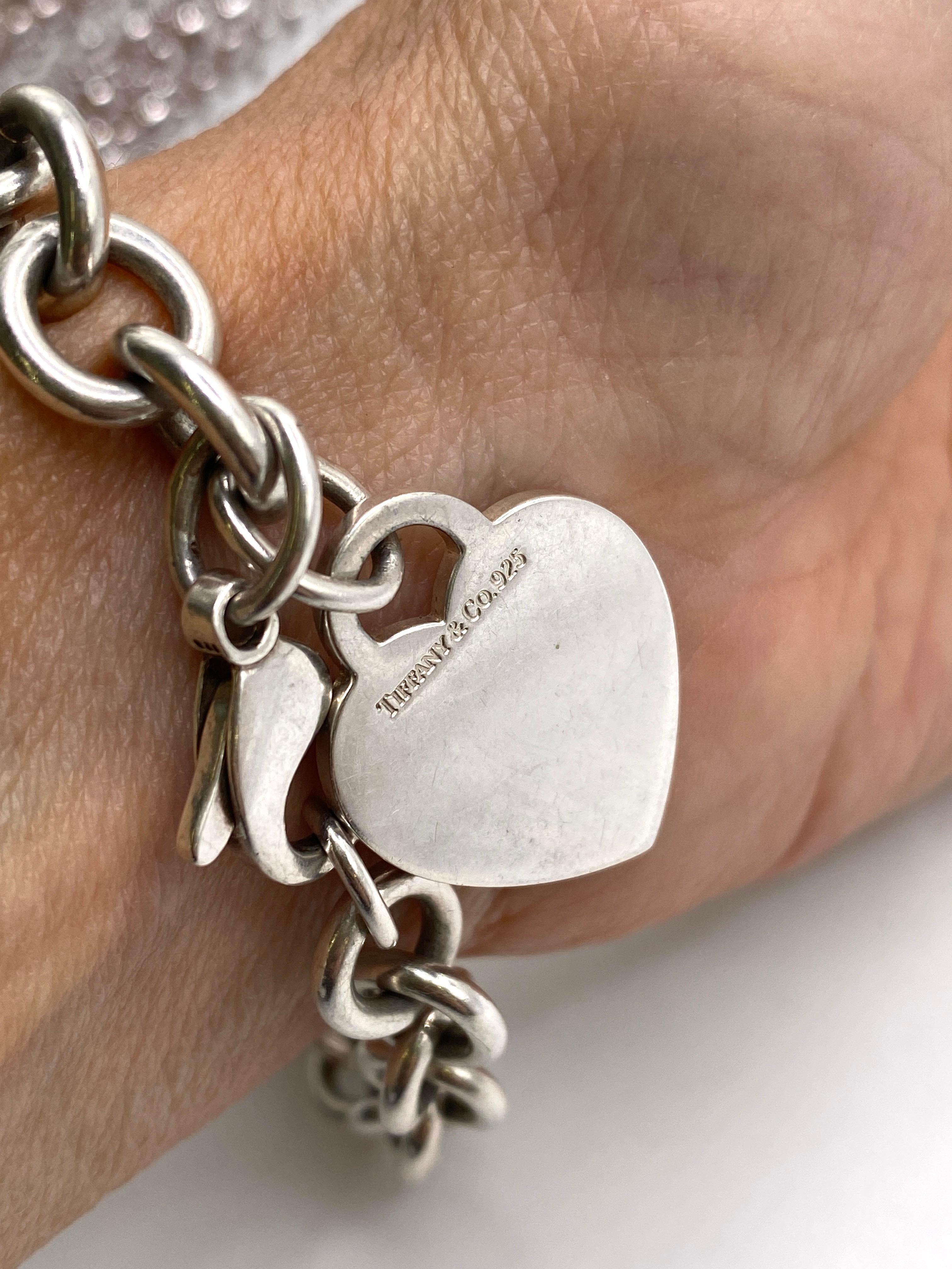Tiffany & Co Heart Charm Bracelet In Good Condition In DALLAS, TX