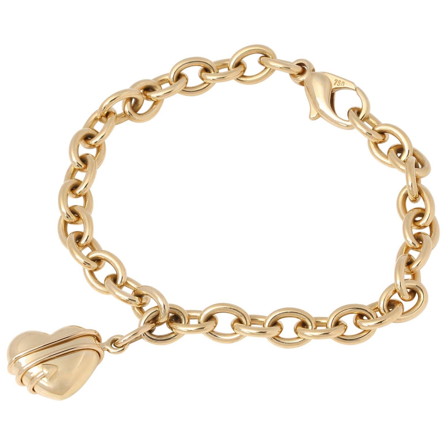 Tiffany and Co. Diamond Platinum Heart Bracelet at 1stDibs