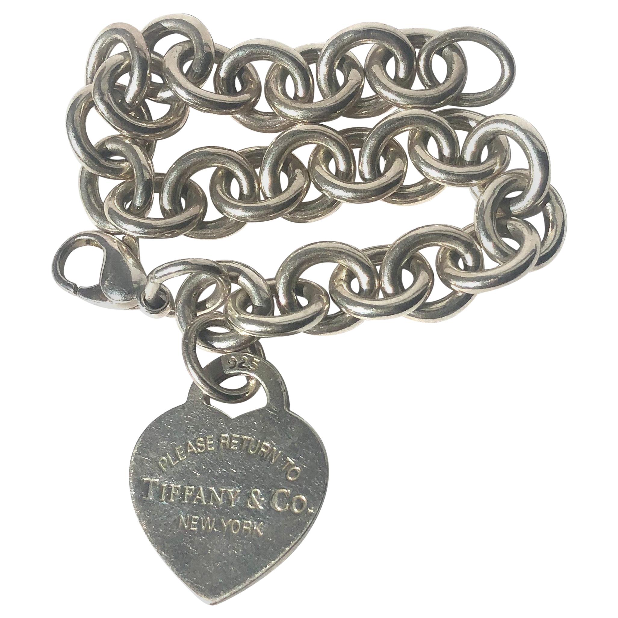 Tiffany & Co. Heart Charm Silver Bracelet