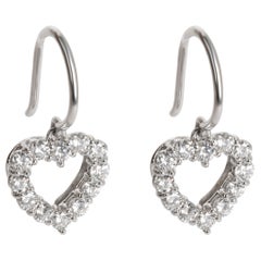 Tiffany & Co. Heart Dangle Diamond Earrings in Platinum 0.72 Carat