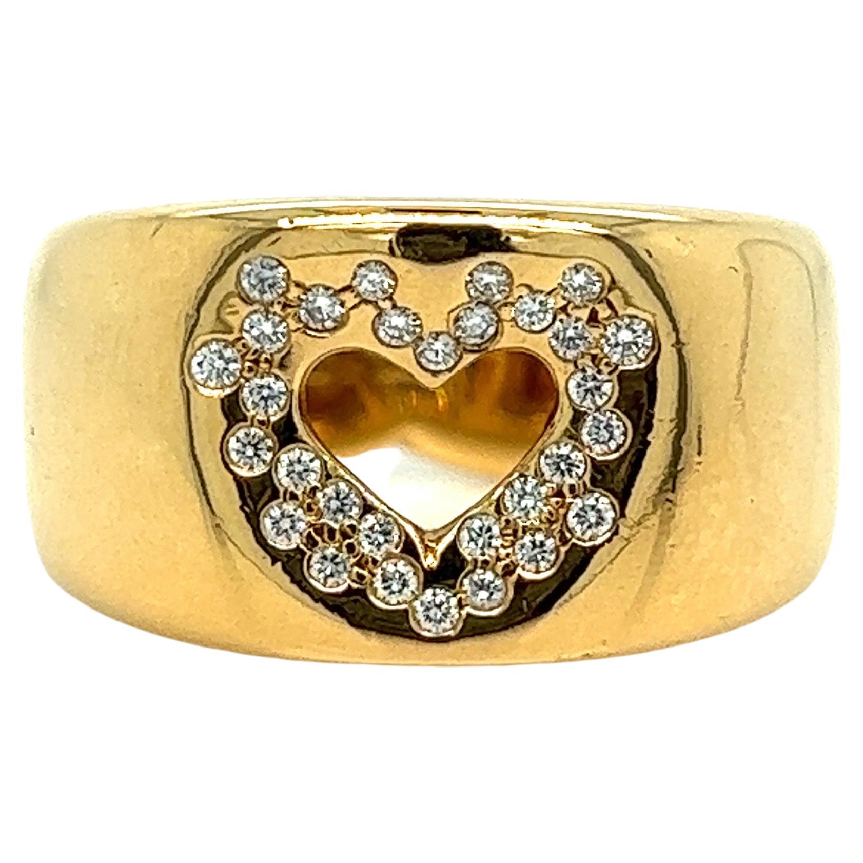 Tiffany & Co. Bague en or avec cœur et diamant en vente