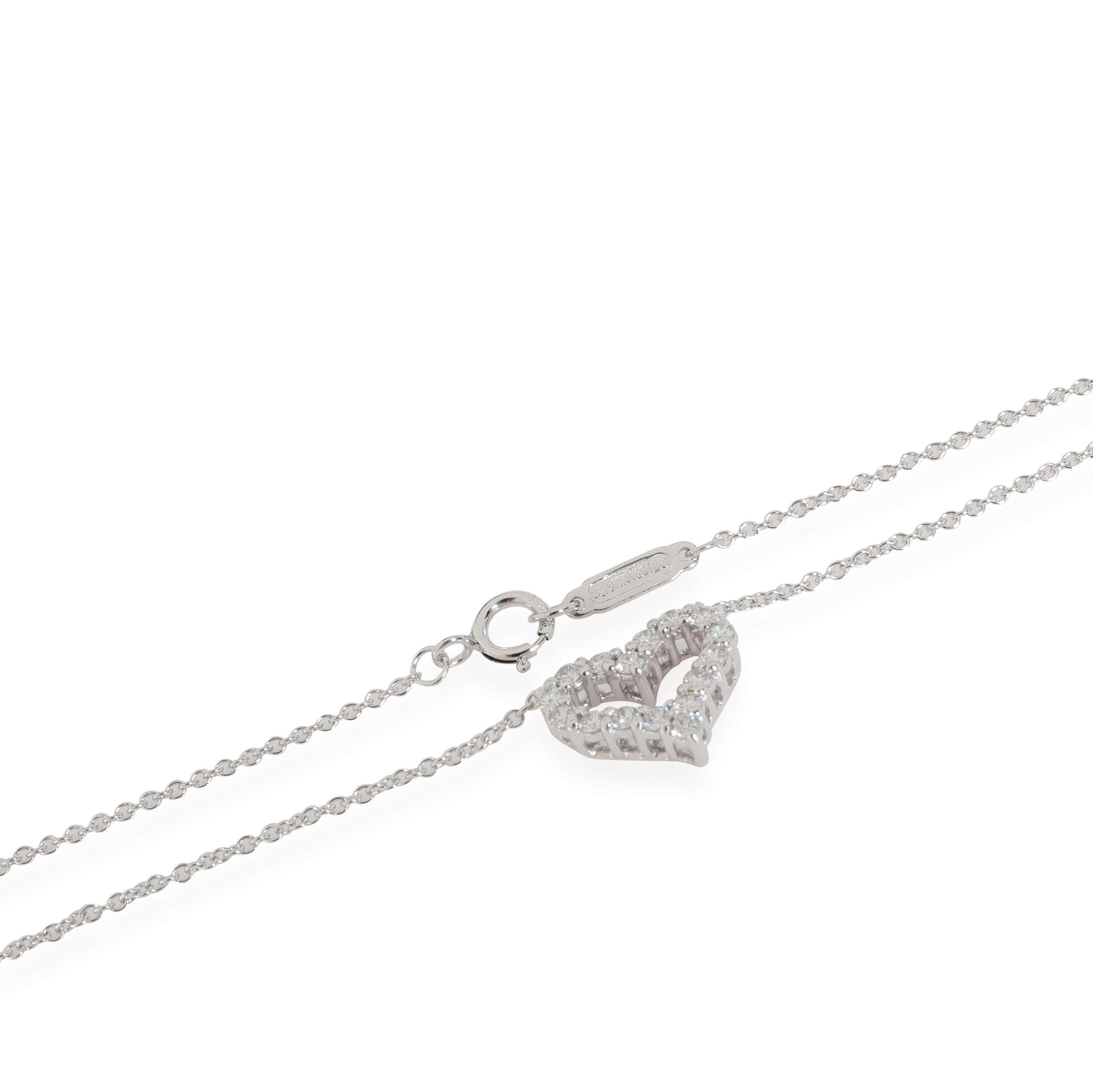 Tiffany & Co. Heart Diamond Pendant in 950 Platinum 0.54 CTW In Excellent Condition In New York, NY
