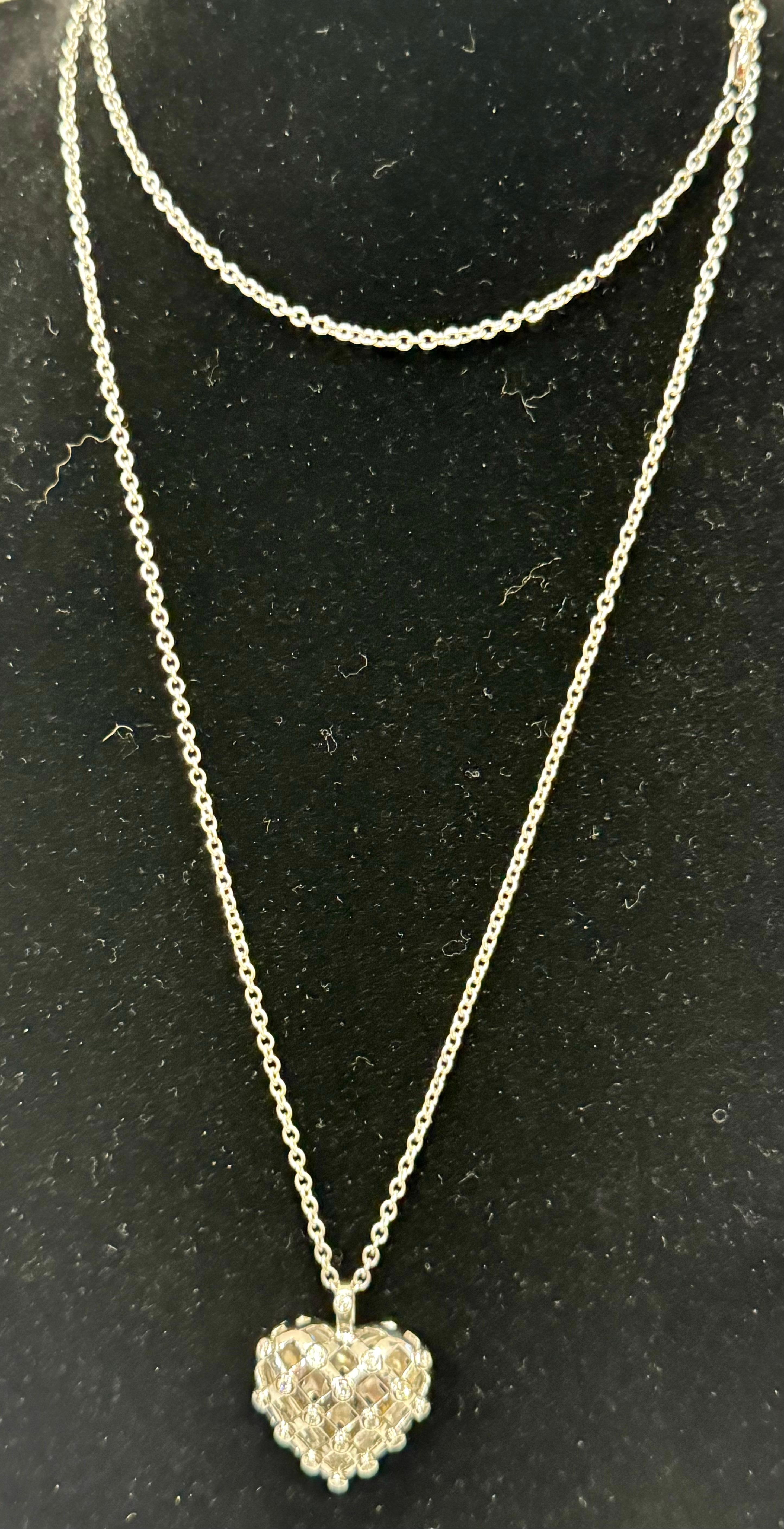 Tiffany & CO Heart Diamond Pendant Necklace 18K White Gold 0.50 CT 31