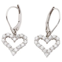 Tiffany & Co. Heart Diamond Platinum Earrings