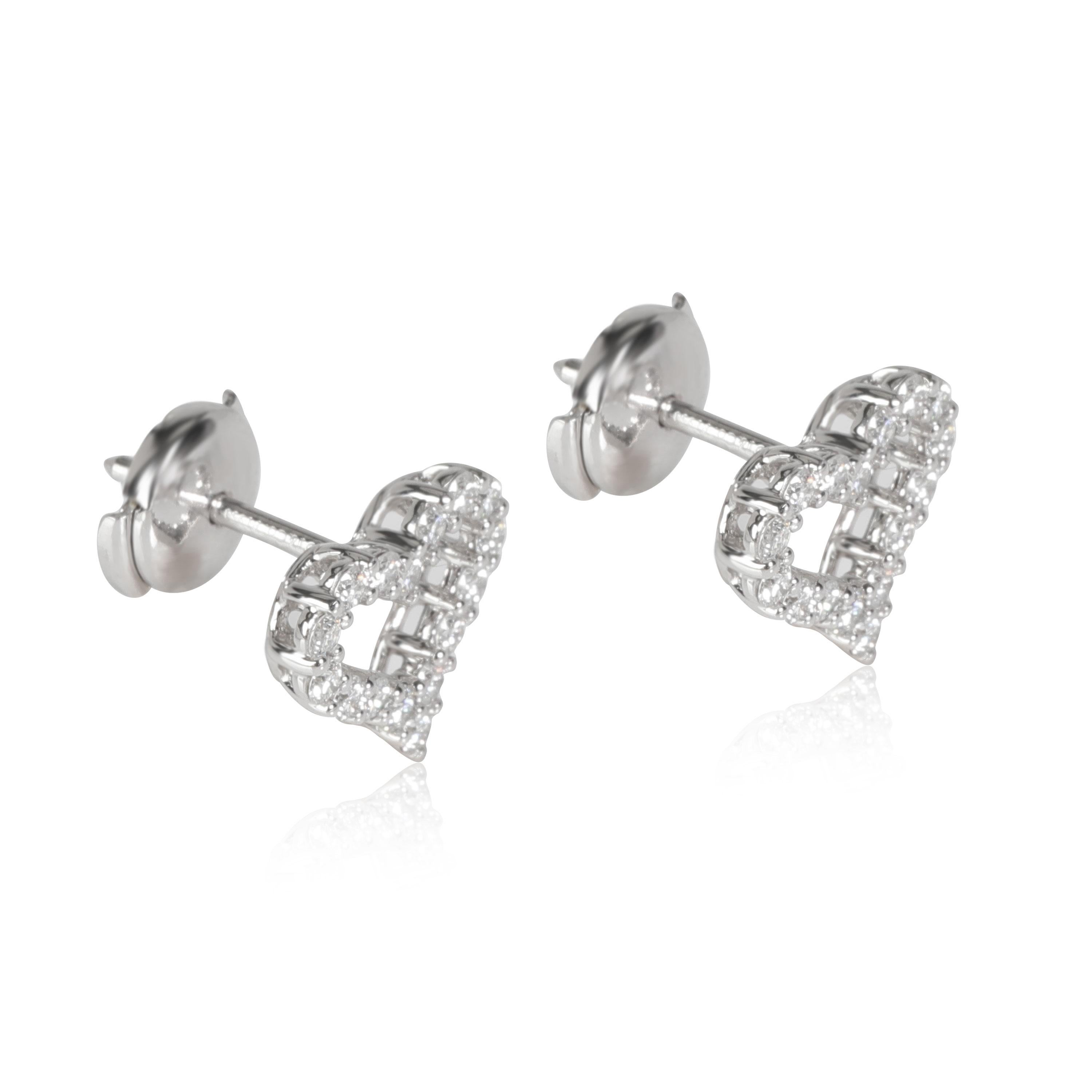  Tiffany & Co. Clous d'oreilles en platine avec diamant en forme de cœur de 0,57 carat Unisexe 