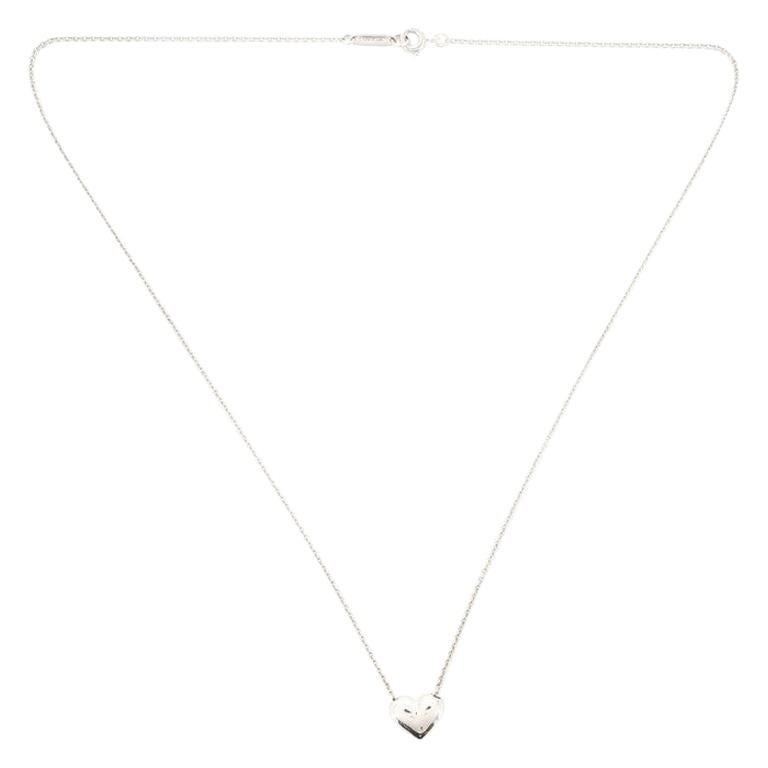 Tiffany & Co. Heart Dot Pendant Necklace Platinum with Diamonds
