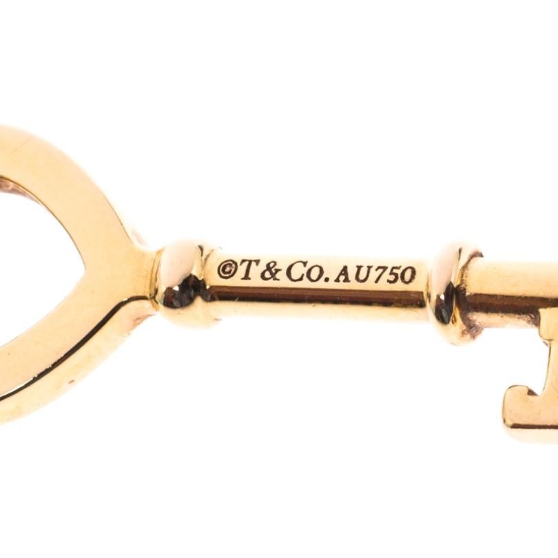 Tiffany & Co. Heart Key 18k Yellow Gold Mini Pendant 1