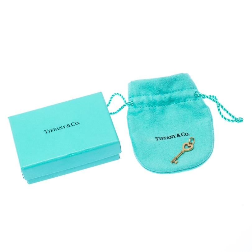 Tiffany & Co. Heart Key 18k Yellow Gold Mini Pendant 2