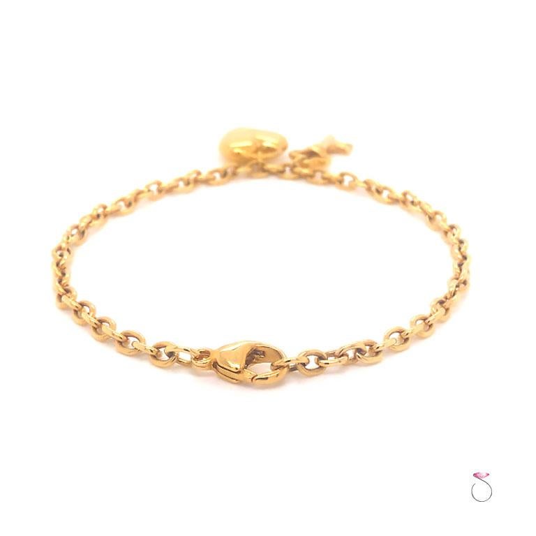 Modern Tiffany & Co. Heart & Key Charm Bracelet in 18K Yellow Gold