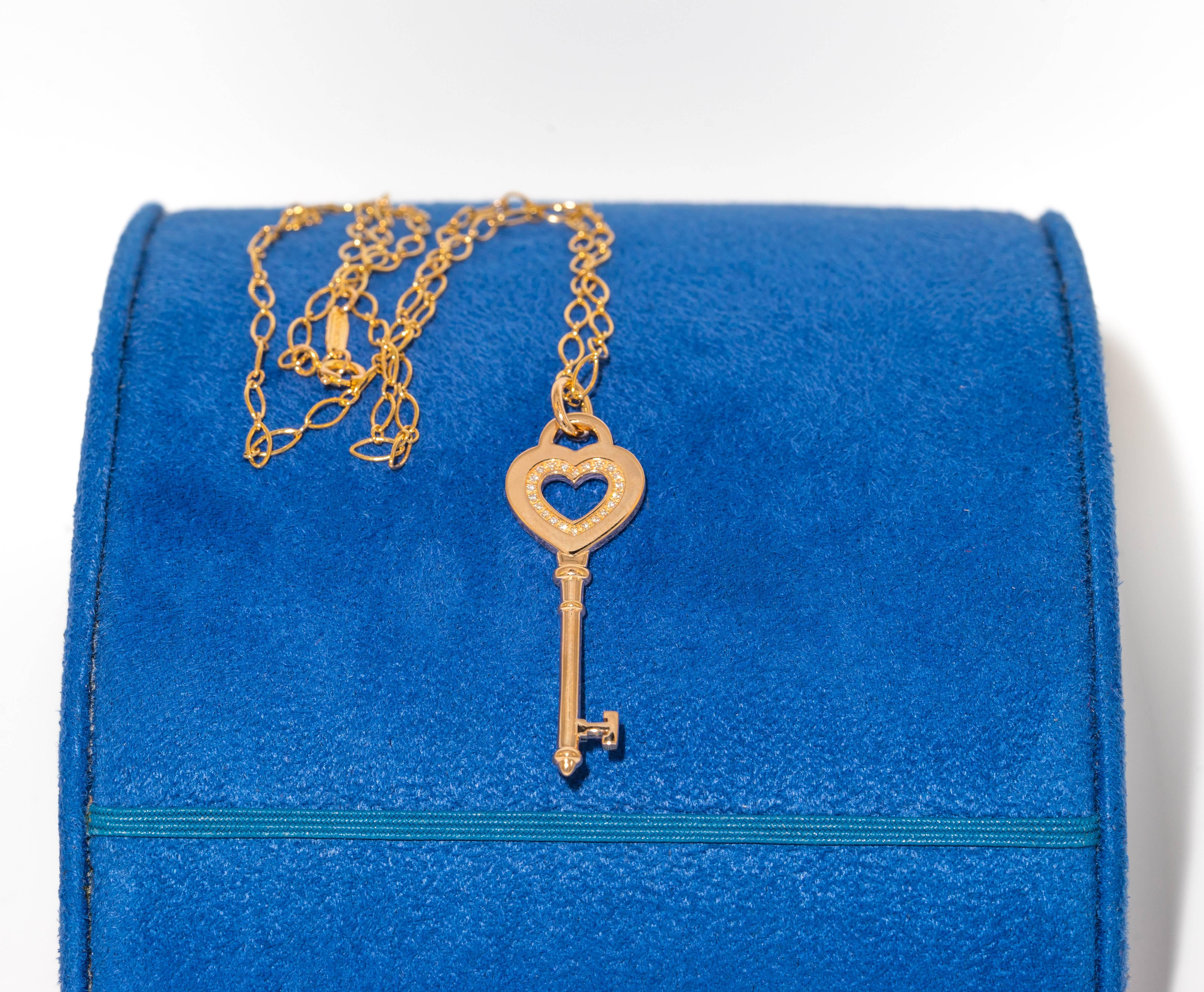 tiffany heart key necklace gold