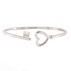 Tiffany & Co. Heart Key Wire Bracelet 18k White Gold
