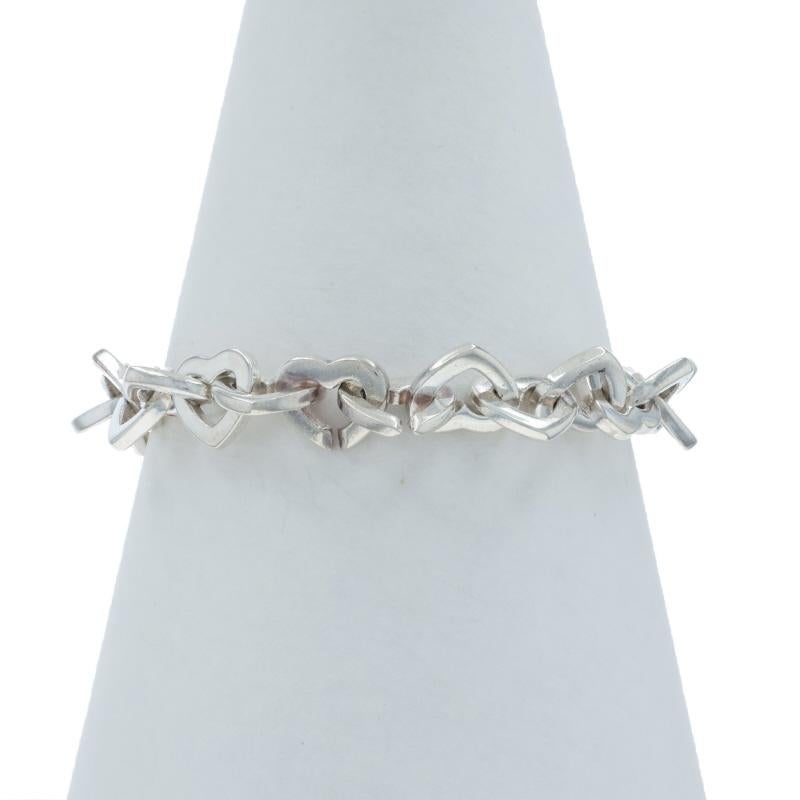 De las mujeres Tiffany & Co. Pulsera eslabón corazón 7 1/4