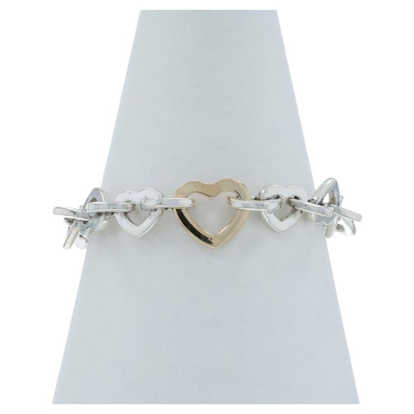 Tiffany
Co. Heart Link Bracelet 7 1/4" - Sterling 925 Yellow Gold 18k Love
