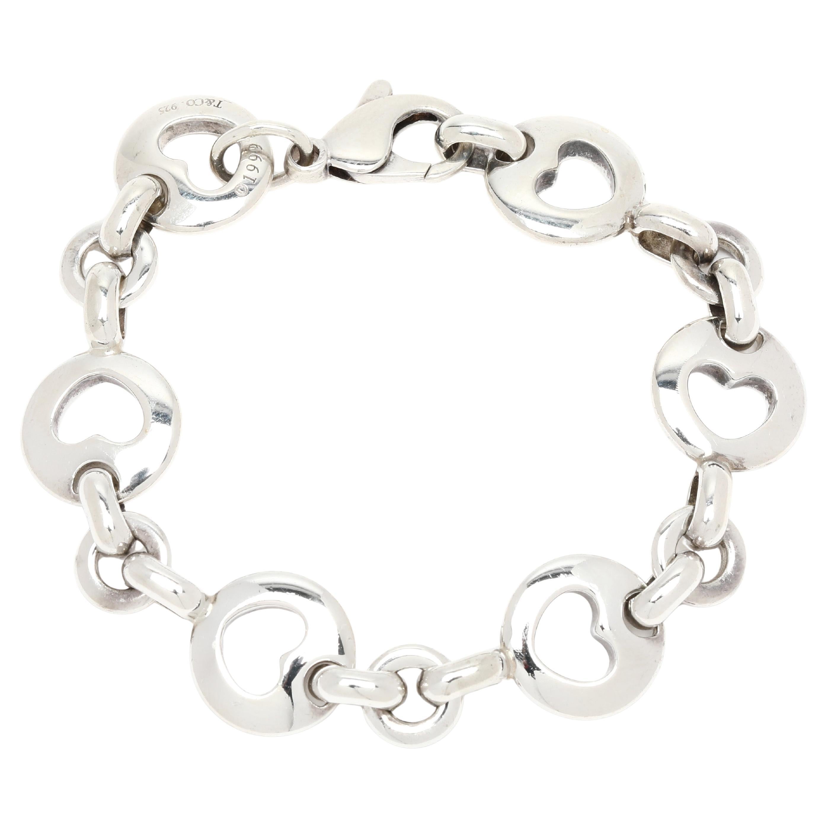 Tiffany & Co. Herz-Link-Armband, Sterling Silver, Länge 7 Zoll