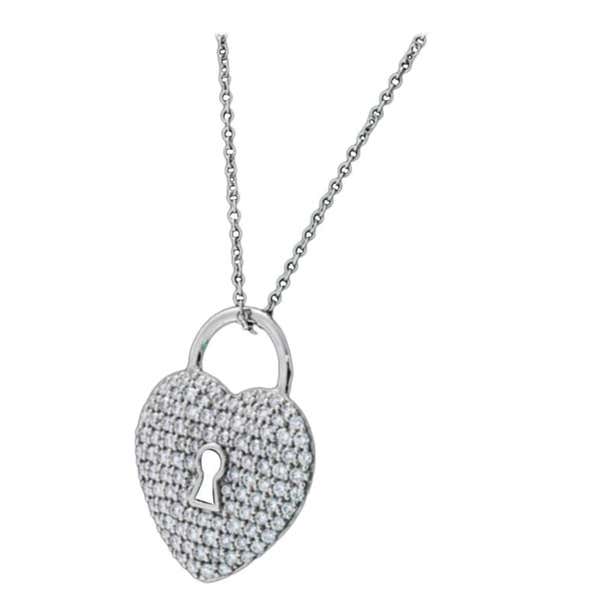 Tiffany and Co. Heart Lock Diamond Paved Platinum Pendant For Sale at ...