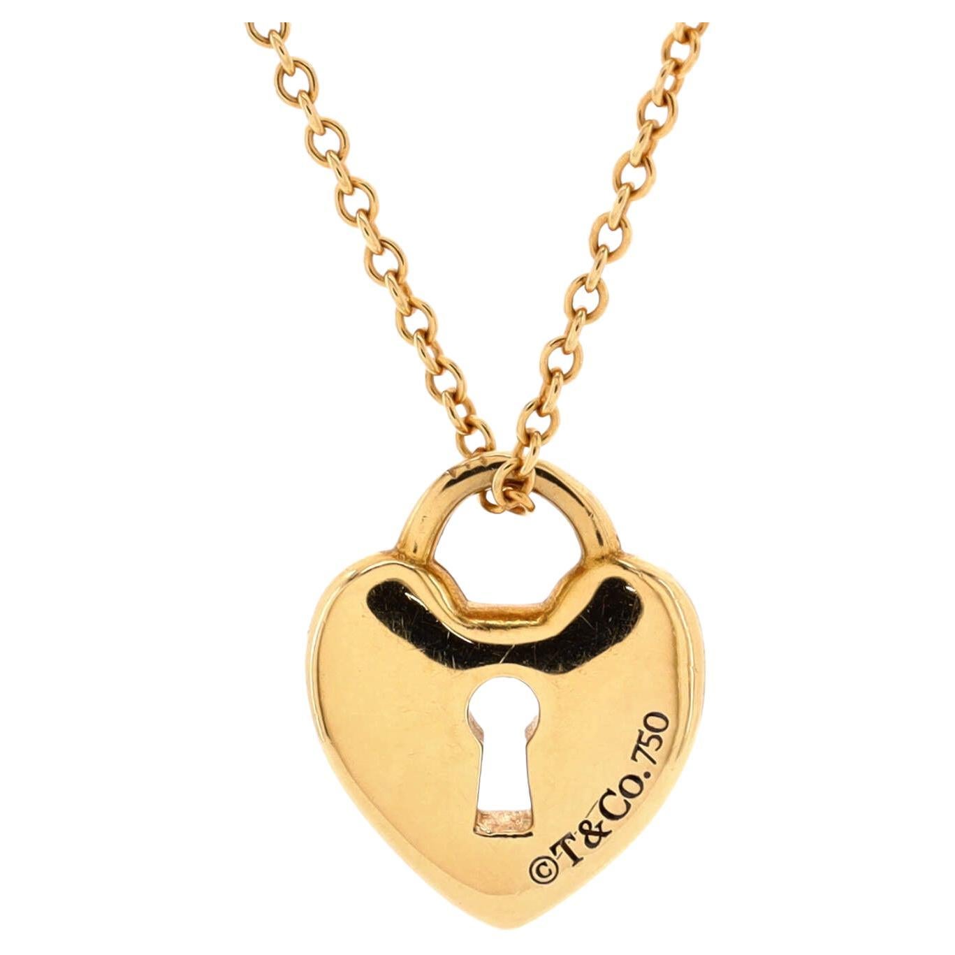 Tiffany and Co. 18 Karat Heart Lock Necklace at 1stDibs  tiffany lock  necklace gold, tiffany heart lock necklace, tiffany heart and lock necklace