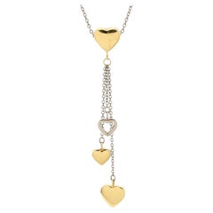 Tiffany 
Co. Heart Motif Dangle Necklace 18K White Gold and 18K Yellow Gold