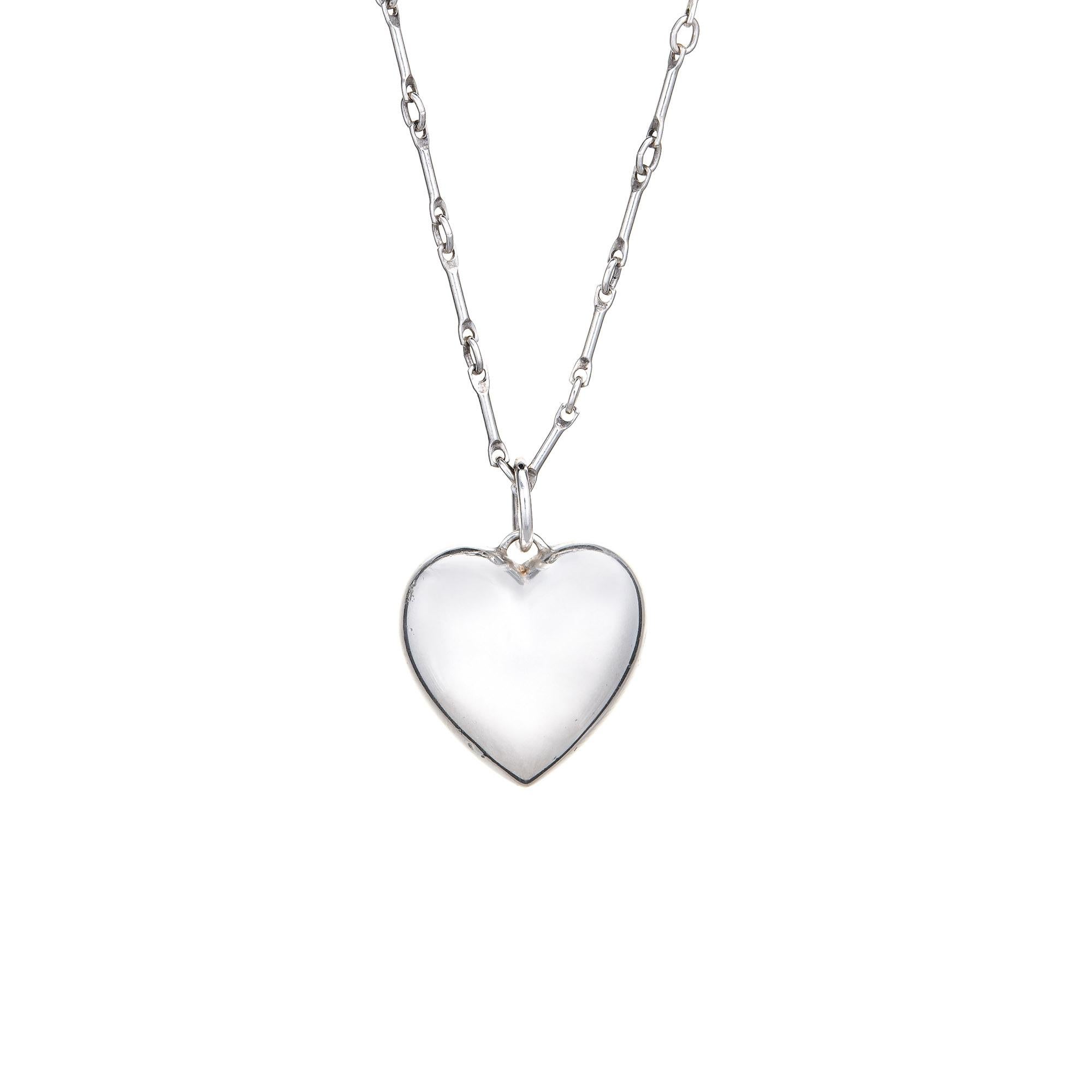 Tiffany & Co Heart Necklace Sterling Silver Estate Fine Jewelry Chain In Good Condition In Torrance, CA
