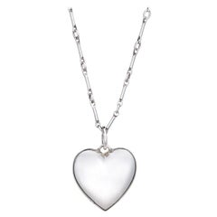 Retro Tiffany & Co Heart Necklace Sterling Silver Estate Fine Jewelry Chain