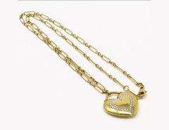 Tiffany & Co. heart pendant diamond 18k Necklace 90s
