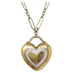 Tiffany & Co. heart pendant diamond 18k Necklace 90s