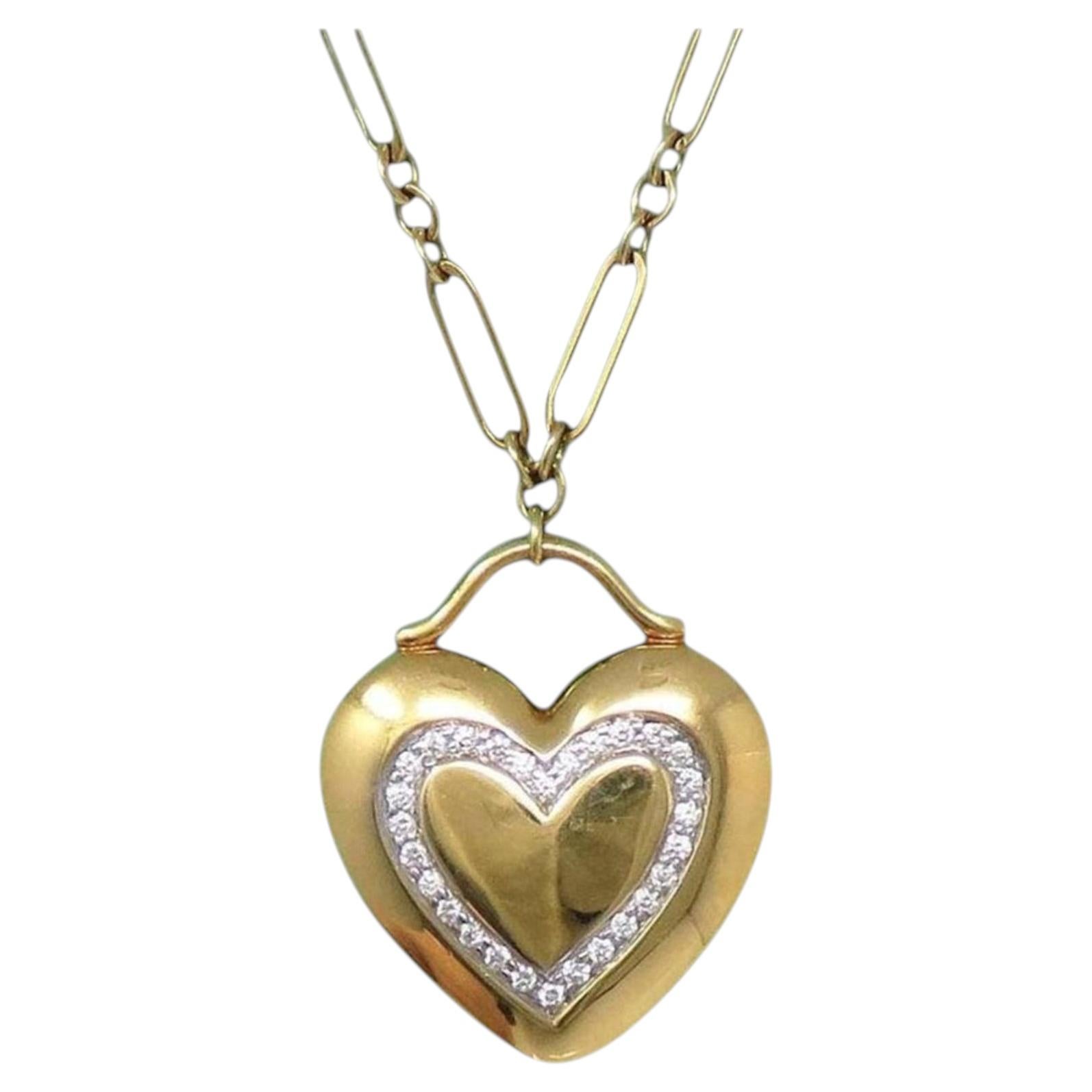 Tiffany & Co. colgante corazón diamante 18k Collar años 90