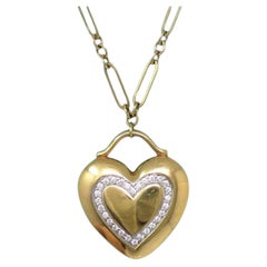 Tiffany & Co. heart pendant diamond 18k Necklace 90s
