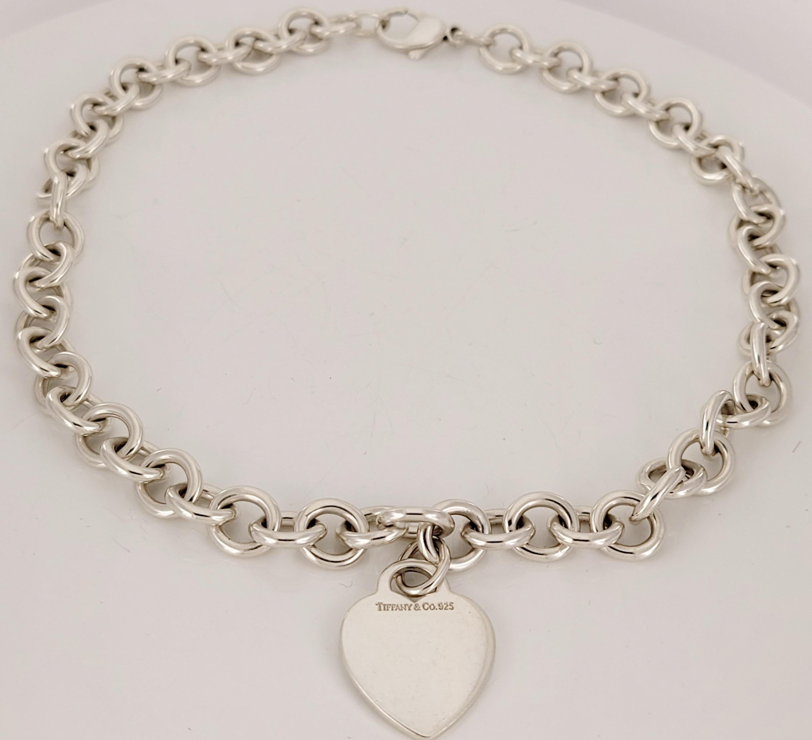 Tiffany & Co.  Herz-Anhänger-Halskette aus Sterlingsilber925 Damen im Angebot