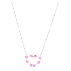Tiffany & Co. Heart Pendant Necklace Platinum with Diamonds and Pink Sapphires